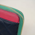 Chanel Wallet Quilted Caviar Leather Navy blue Pink Chien Panning Gold — view 5