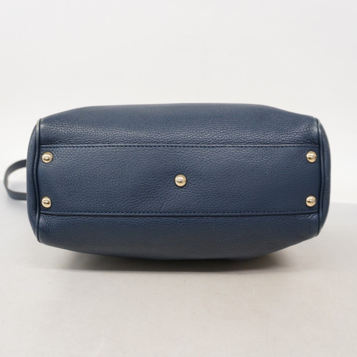 Gucci Handbag Bamboo Leather Blue Chien Panning Gold 2-Way — view 3