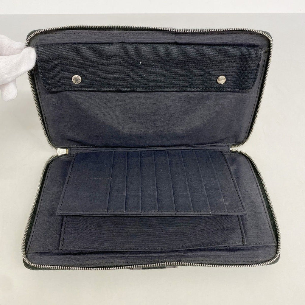 Hermes Wallet Fourre Tout GM Canvas Black Silver Tote — view 3