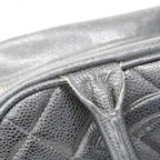 Chanel Handbag Quilted Caviar Leather Black Gold — view 8