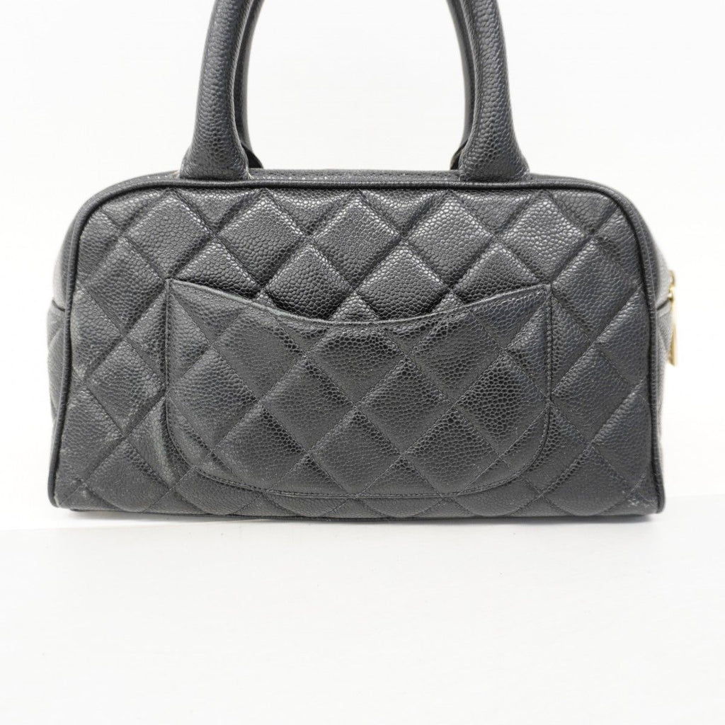 Chanel Handbag Quilted Caviar Leather Black Gold — view 9
