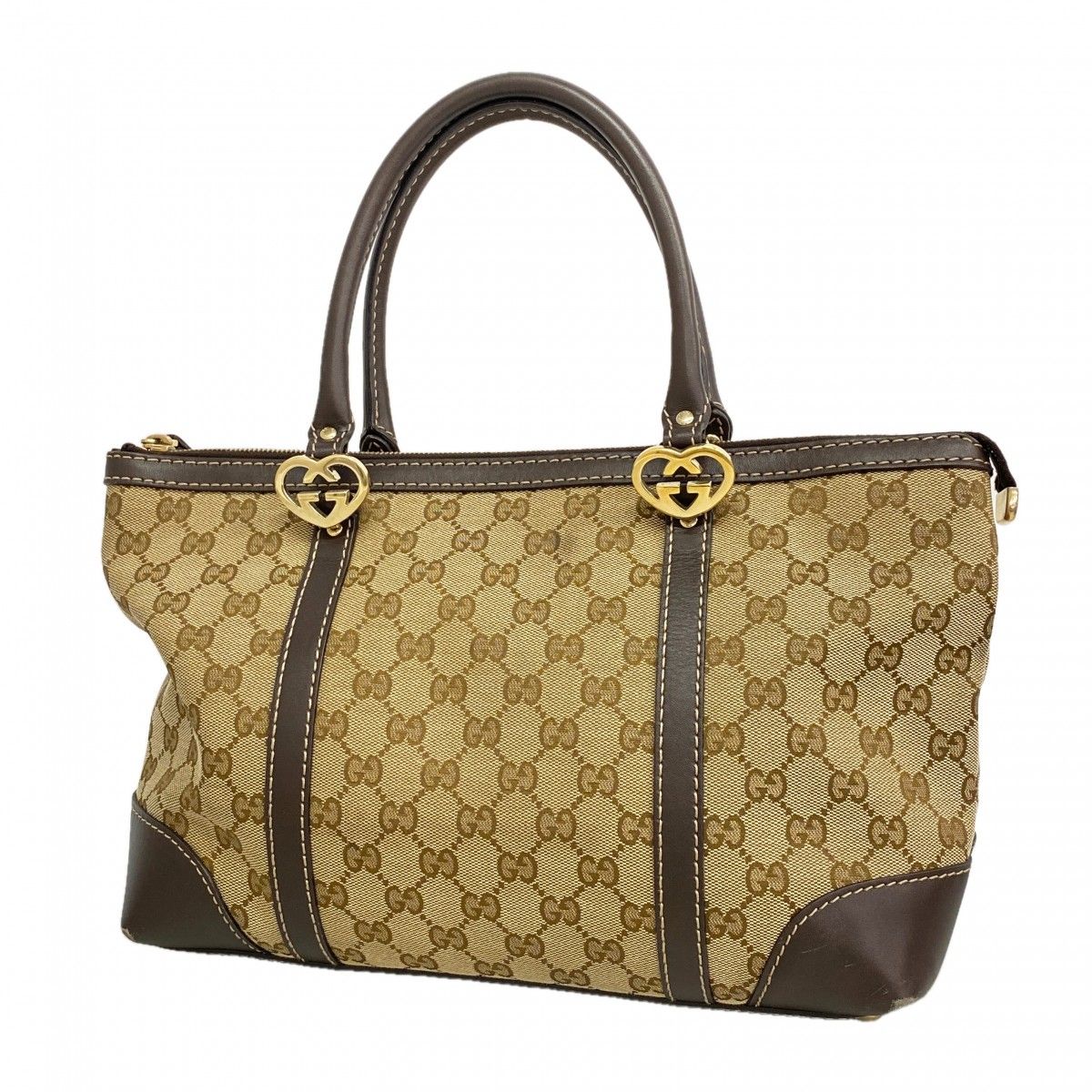 Gucci Tote GG Canvas bree Brown Gold