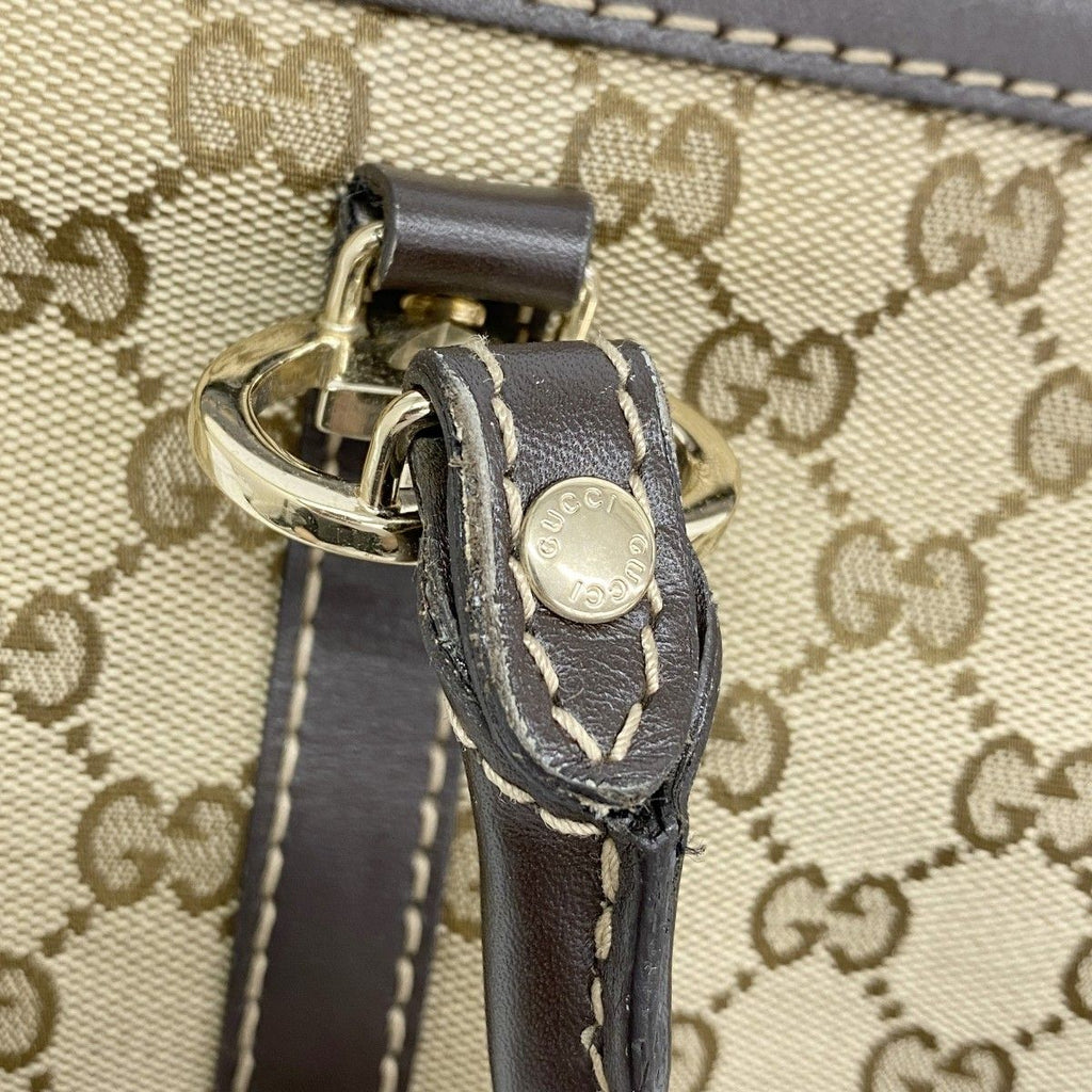 Gucci Tote GG Canvas bree Brown Gold — view 8