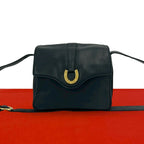 Gucci Vintage sush Leather Shoulder Bag Navy