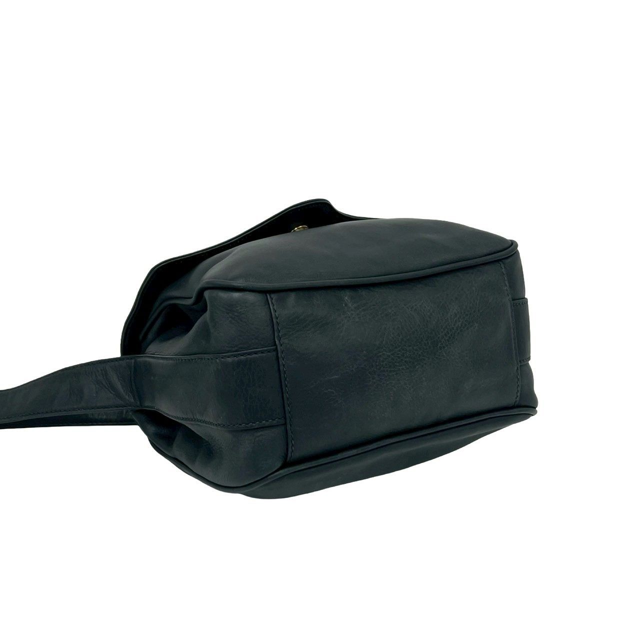 Gucci Vintage sush Leather Shoulder Bag Navy — view 7