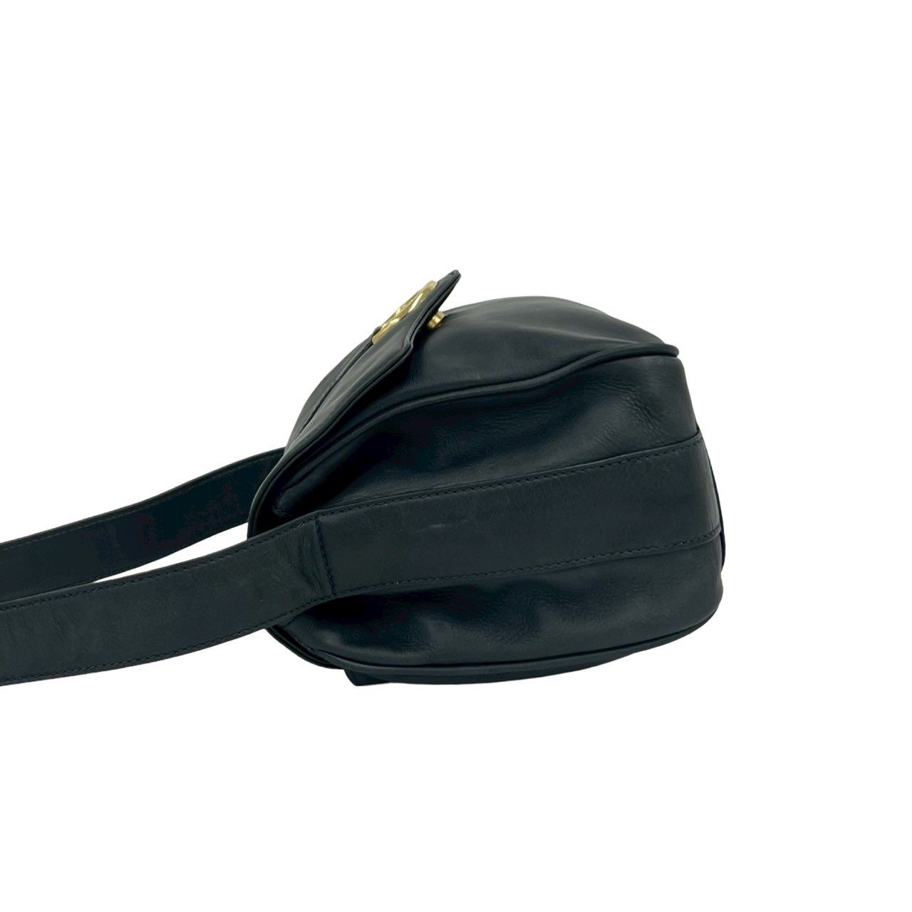 Gucci Vintage sush Leather Shoulder Bag Navy — view 5
