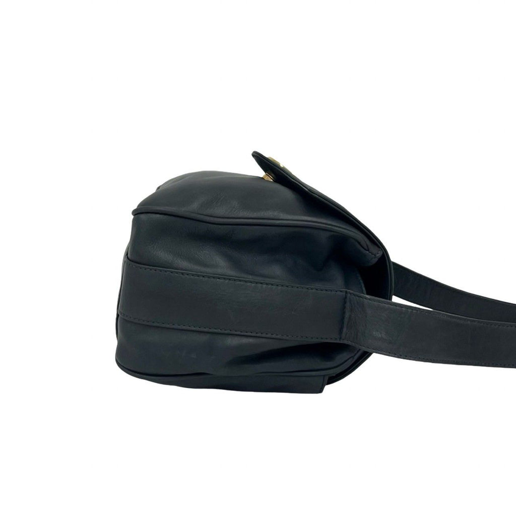 Gucci Vintage sush Leather Shoulder Bag Navy — view 6