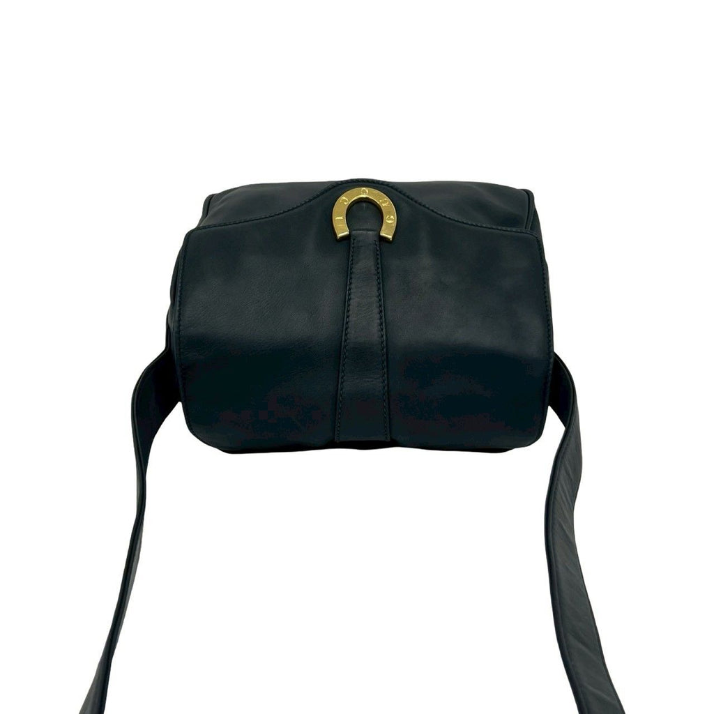 Gucci Vintage sush Leather Shoulder Bag Navy — view 4