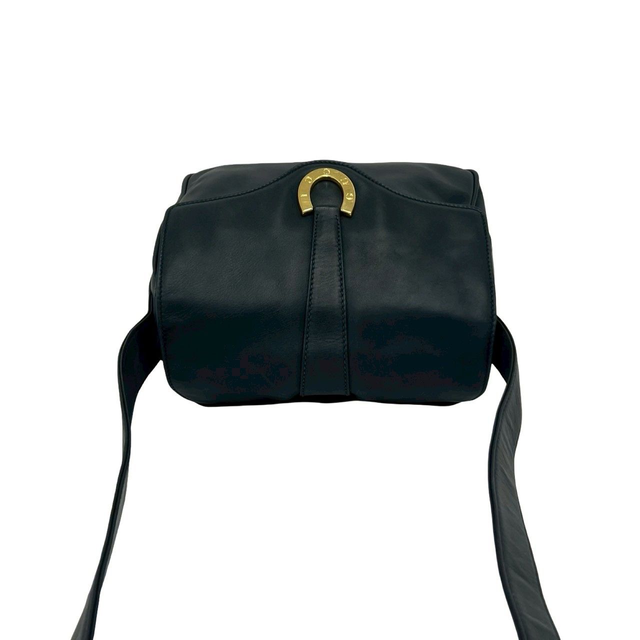 Gucci Vintage sush Leather Shoulder Bag Navy — view 4