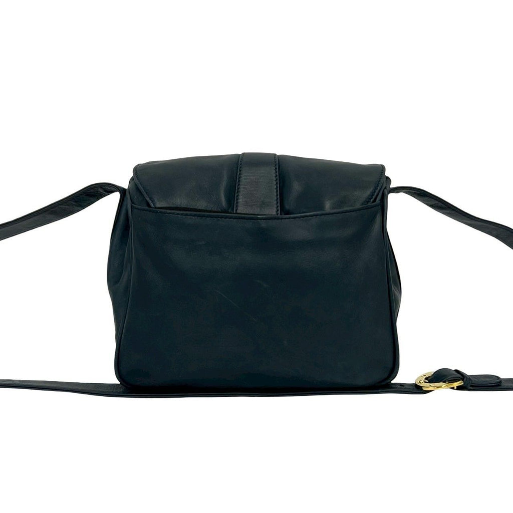 Gucci Vintage sush Leather Shoulder Bag Navy — view 3