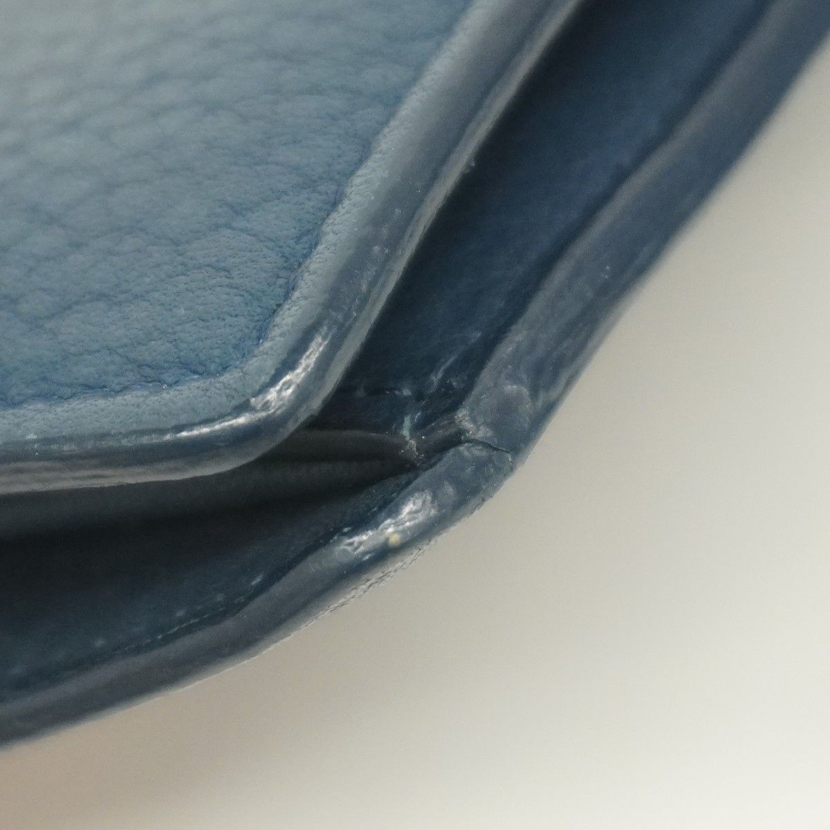 Chanel Wallet Leather Blue Silver — view 6