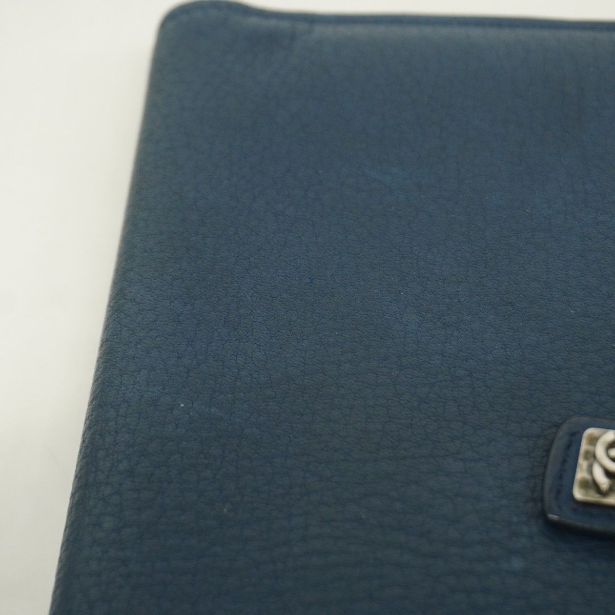 Chanel Wallet Leather Blue Silver — view 8