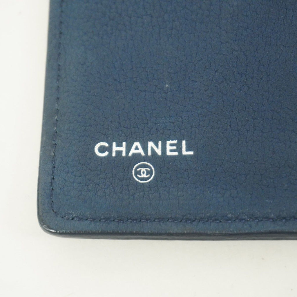 Chanel Wallet Leather Blue Silver — view 4