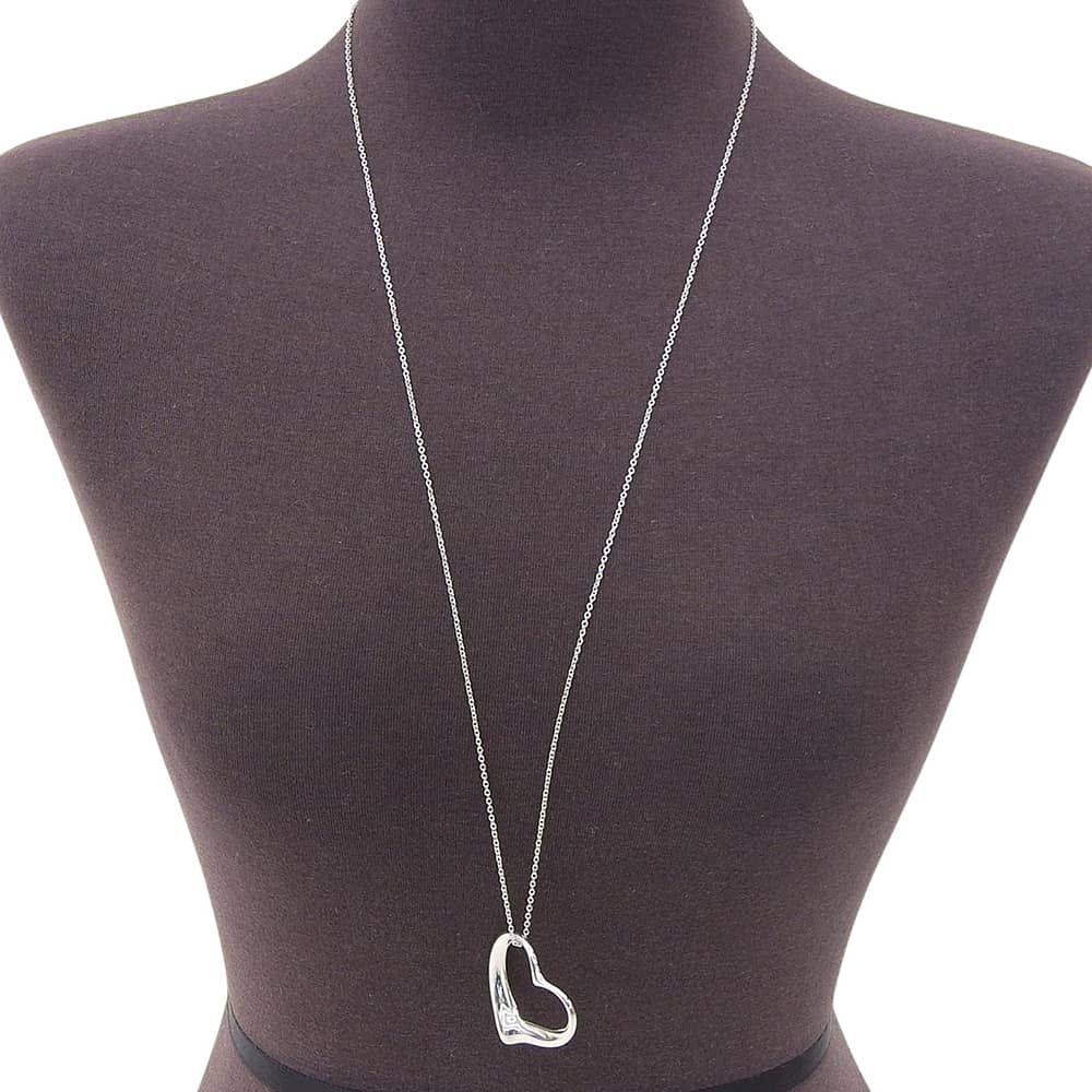 Tiffany & Co Open Heart Large Elsa Peretti 925 Sterling Silver Necklace — view 2