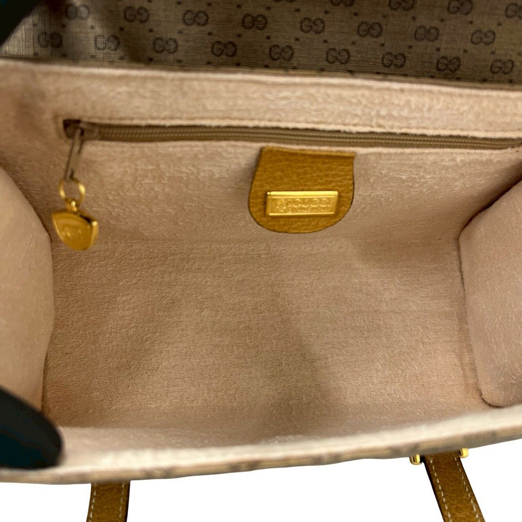 Gucci Vintage Micro GG Leather Handbag Mini Tote Brown — view 9