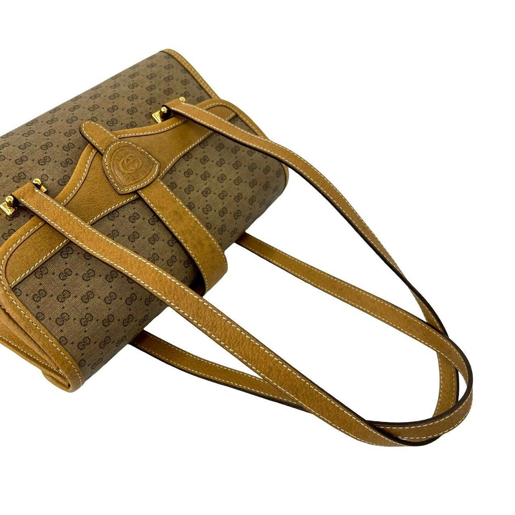 Gucci Vintage Micro GG Leather Handbag Mini Tote Brown — view 4