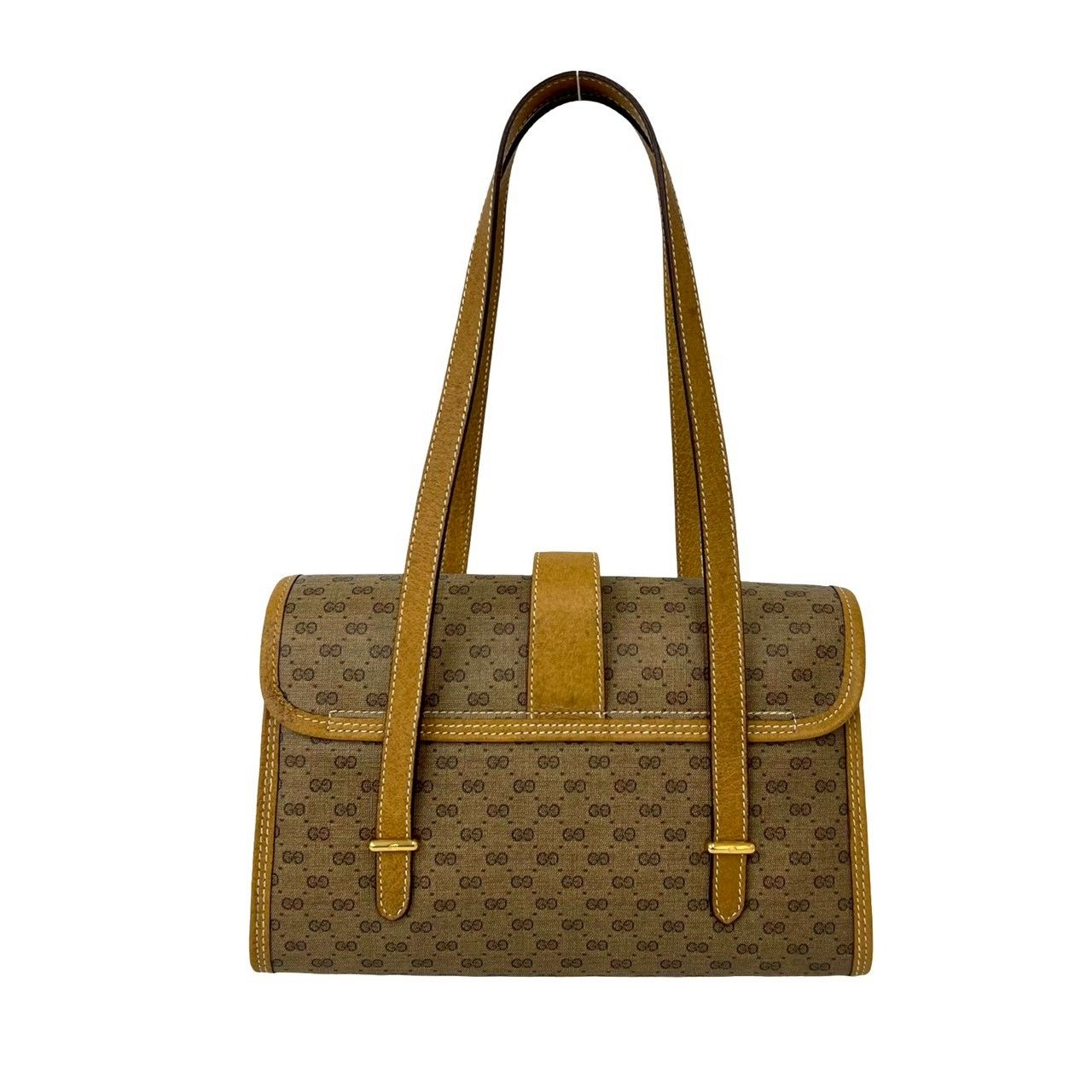 Gucci Vintage Micro GG Leather Handbag Mini Tote Brown — view 3