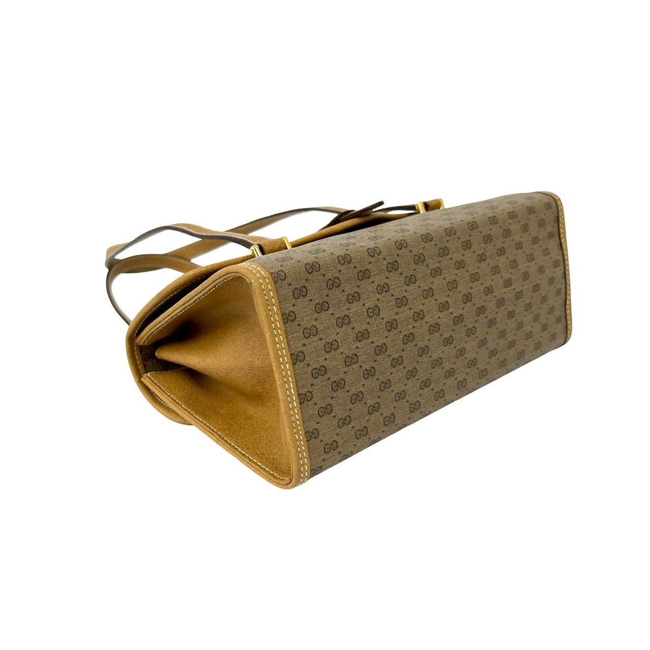 Gucci Vintage Micro GG Leather Handbag Mini Tote Brown — view 7