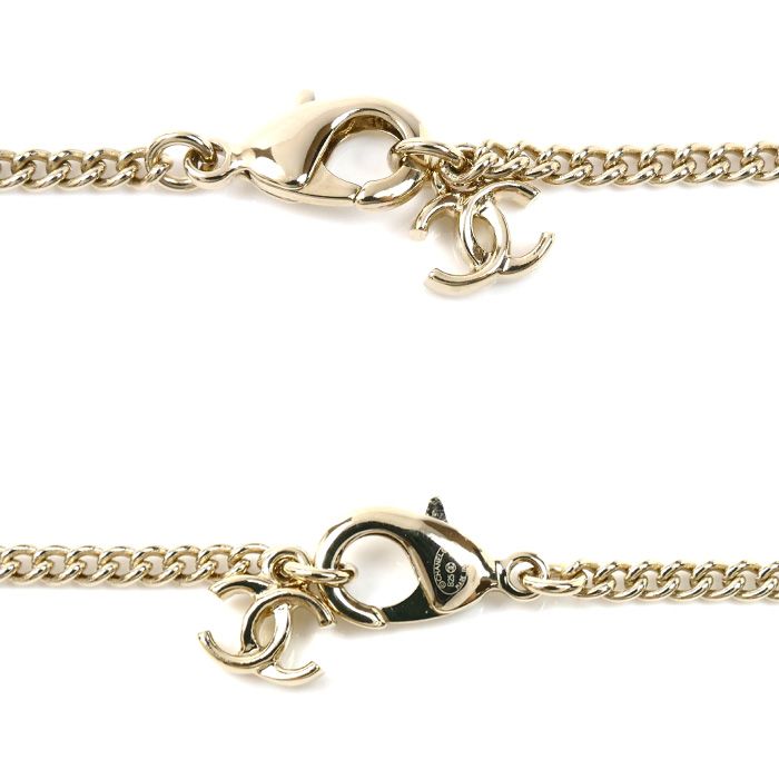 Chanel Rhinestone CC Logo Necklace 59 cm Second — view 4