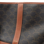 Celine Shoulder Bag Small Bucket Triomphe Black Brown Canvas Leather — view 7