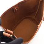 Celine Shoulder Bag Small Bucket Triomphe Black Brown Canvas Leather — view 3