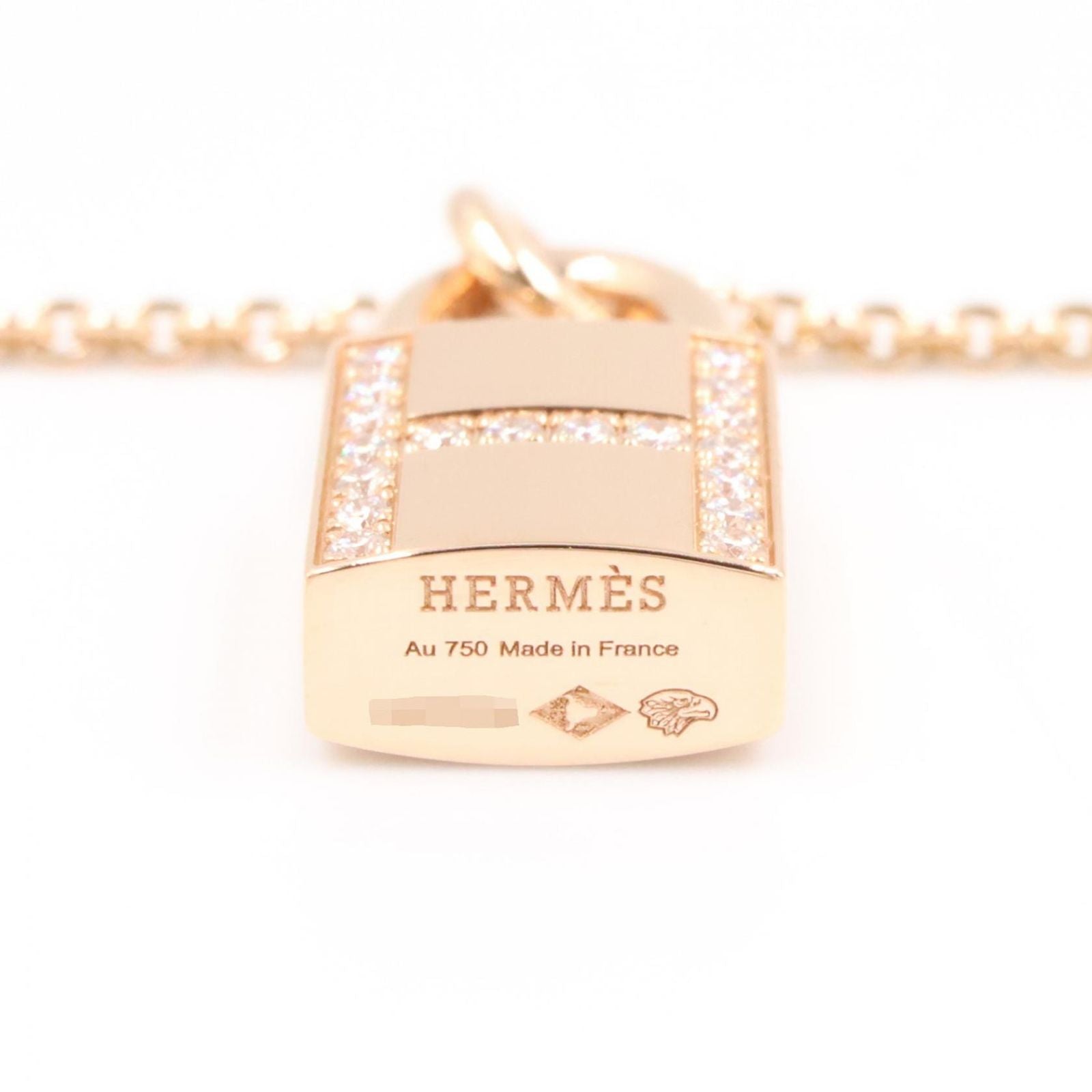 Hermes Necklace Amulet Cadena Diamond 00 37.5 39.5 cm 18k Pink Gold — view 3