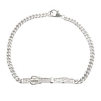 Hermes Bracelet Etriviere Gourmette 17 cm 18k White Gold Diamond
