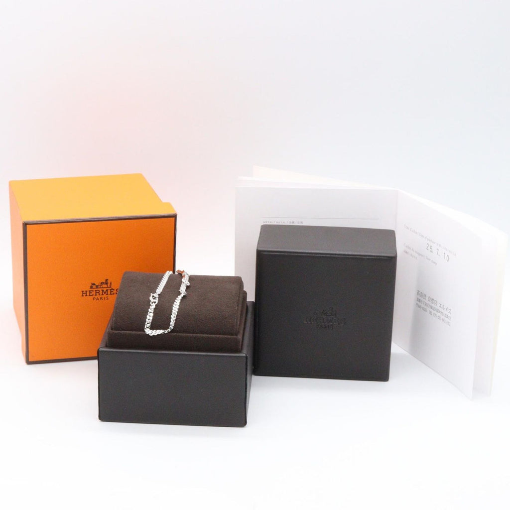 Hermes Bracelet Etriviere Gourmette 17 cm 18k White Gold Diamond — view 5