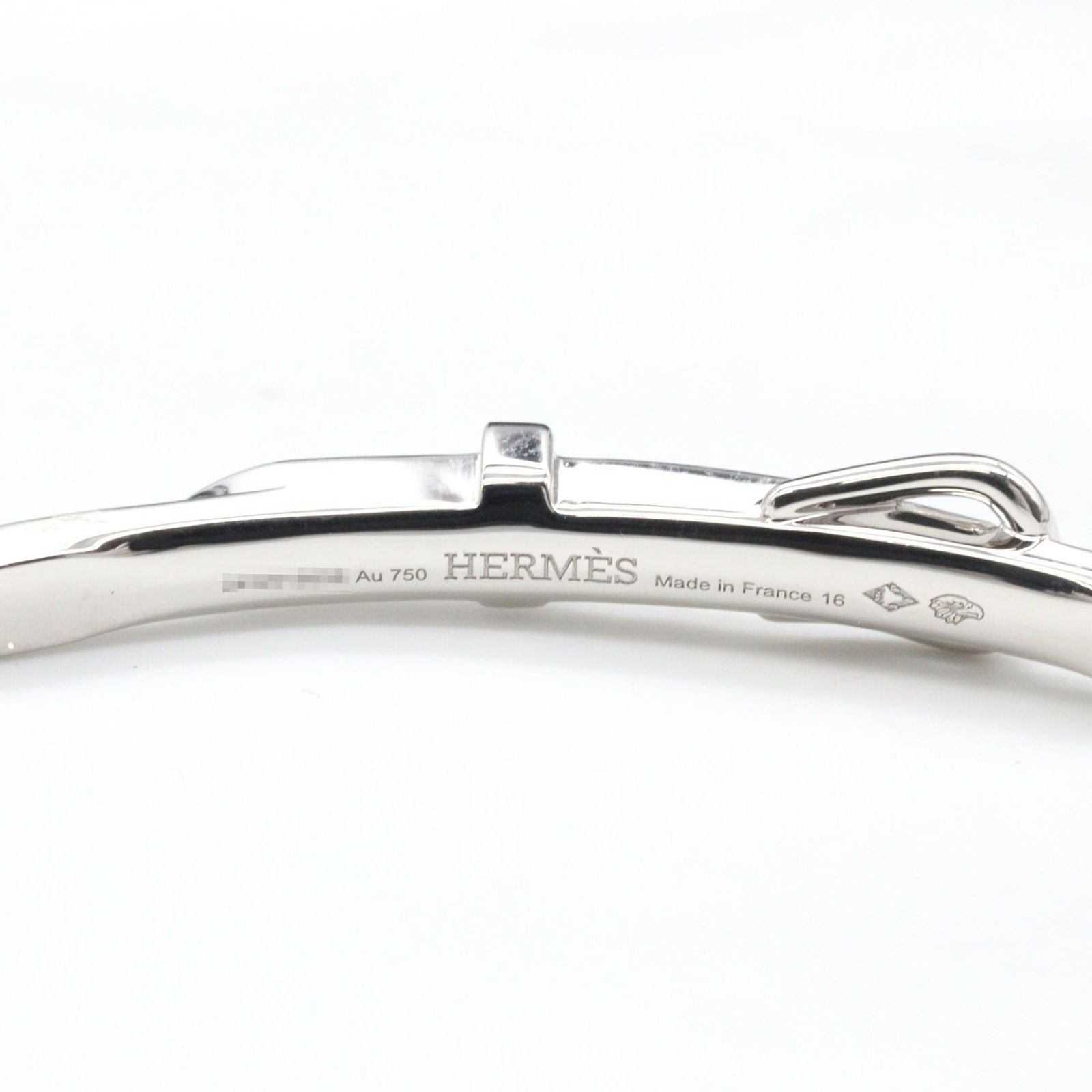 Hermes Bracelet Etriviere Gourmette 17 cm 18k White Gold Diamond — view 4