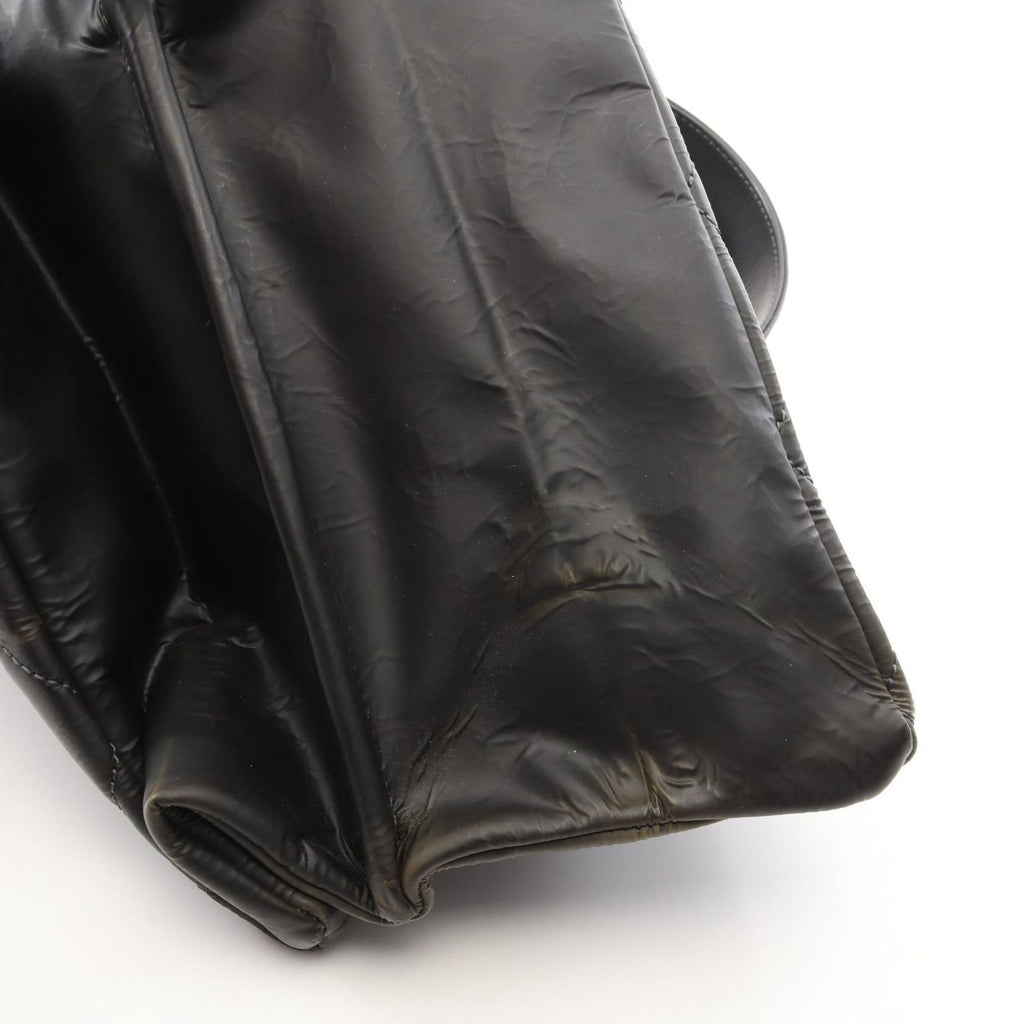 Chanel Tote Quilted Black Leather CC Logo Chain — view 9