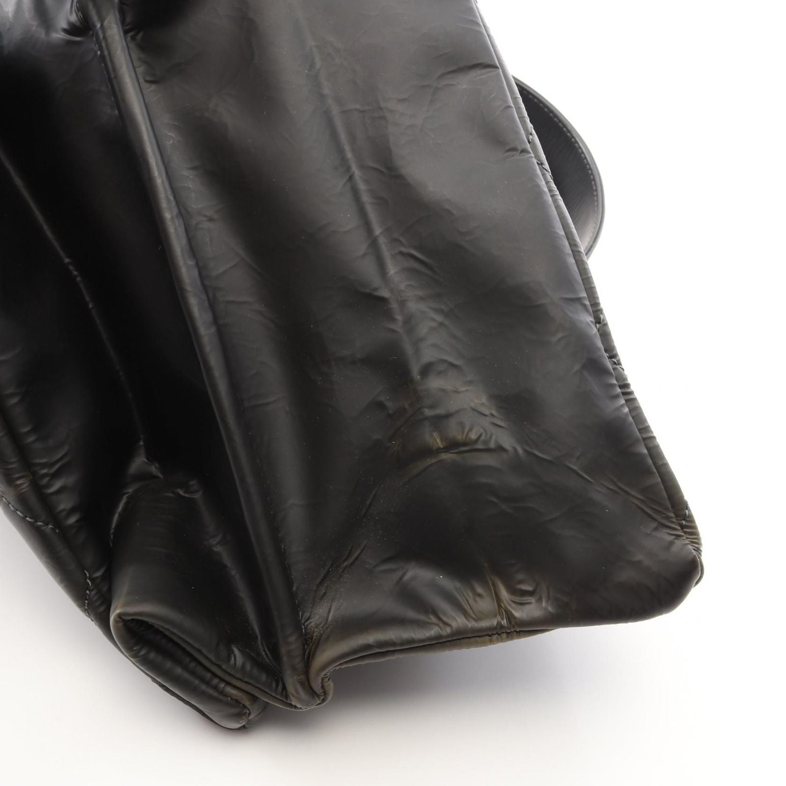 Chanel Tote Quilted Black Leather CC Logo Chain — view 9