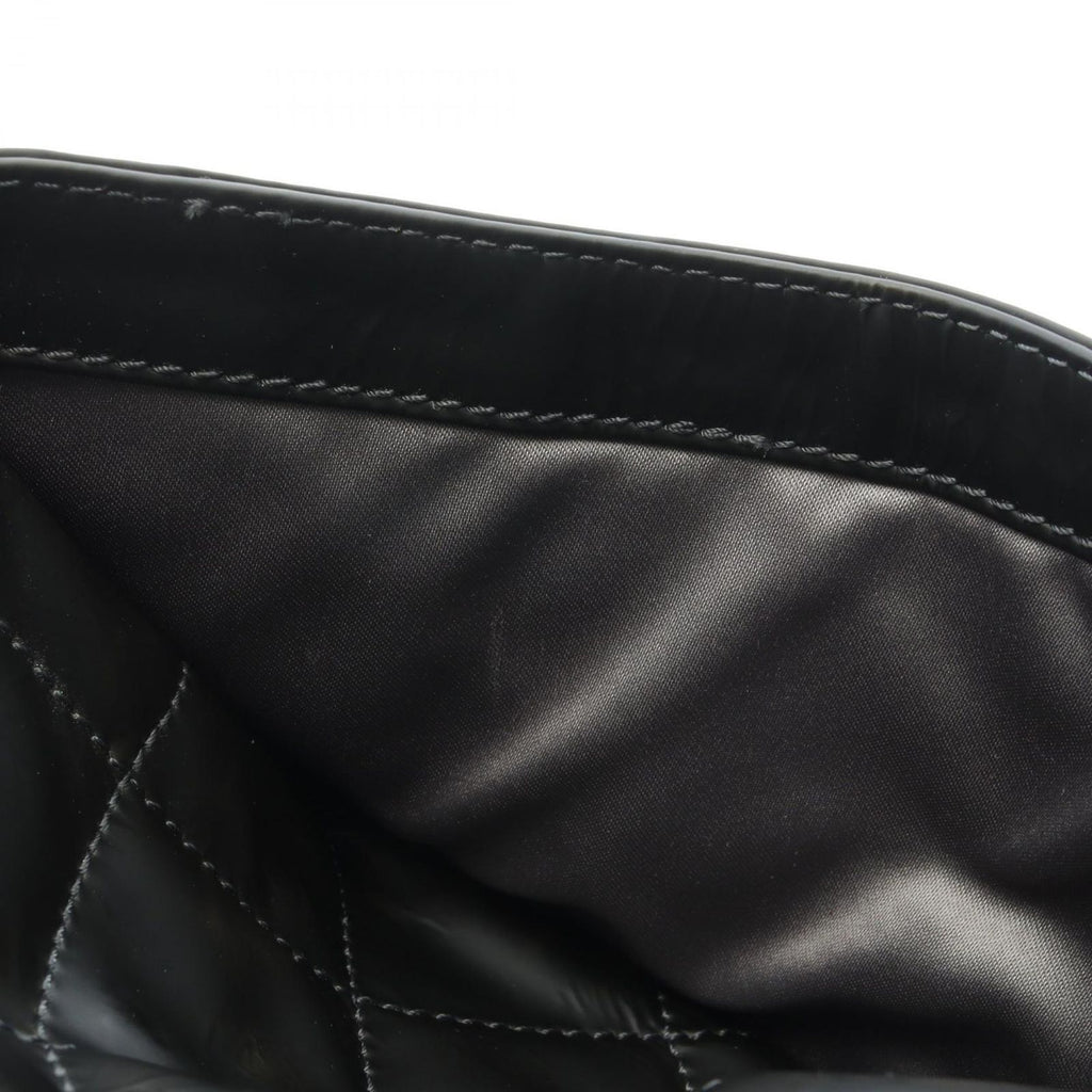 Chanel Tote Quilted Black Leather CC Logo Chain — view 6