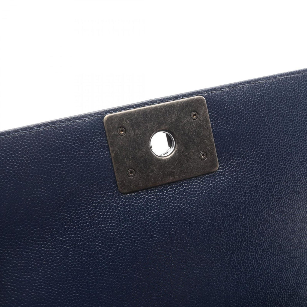 Chanel Shoulder Bag Boy Blanc Stitch Blue Calf Boy Chain — view 9