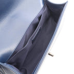 Chanel Shoulder Bag Boy Blanc Stitch Blue Calf Boy Chain — view 3