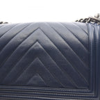 Chanel Shoulder Bag Boy Blanc Stitch Blue Calf Boy Chain — view 6