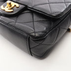 Chanel Shoulder Bag Mini Quilted Black Lambskin Chain — view 8