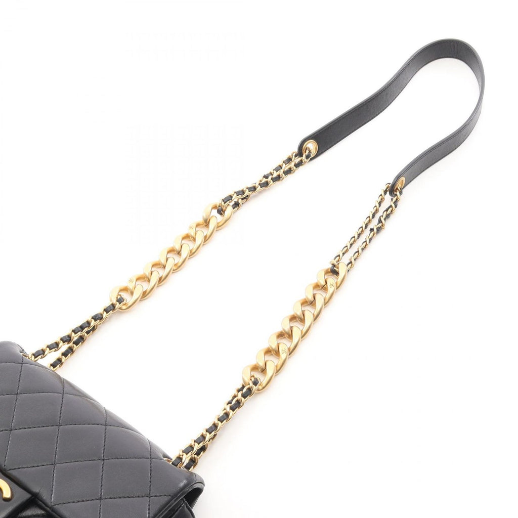 Chanel Shoulder Bag Mini Quilted Black Lambskin Chain — view 6