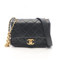 Chanel Shoulder Bag Mini Quilted Black Lambskin Chain