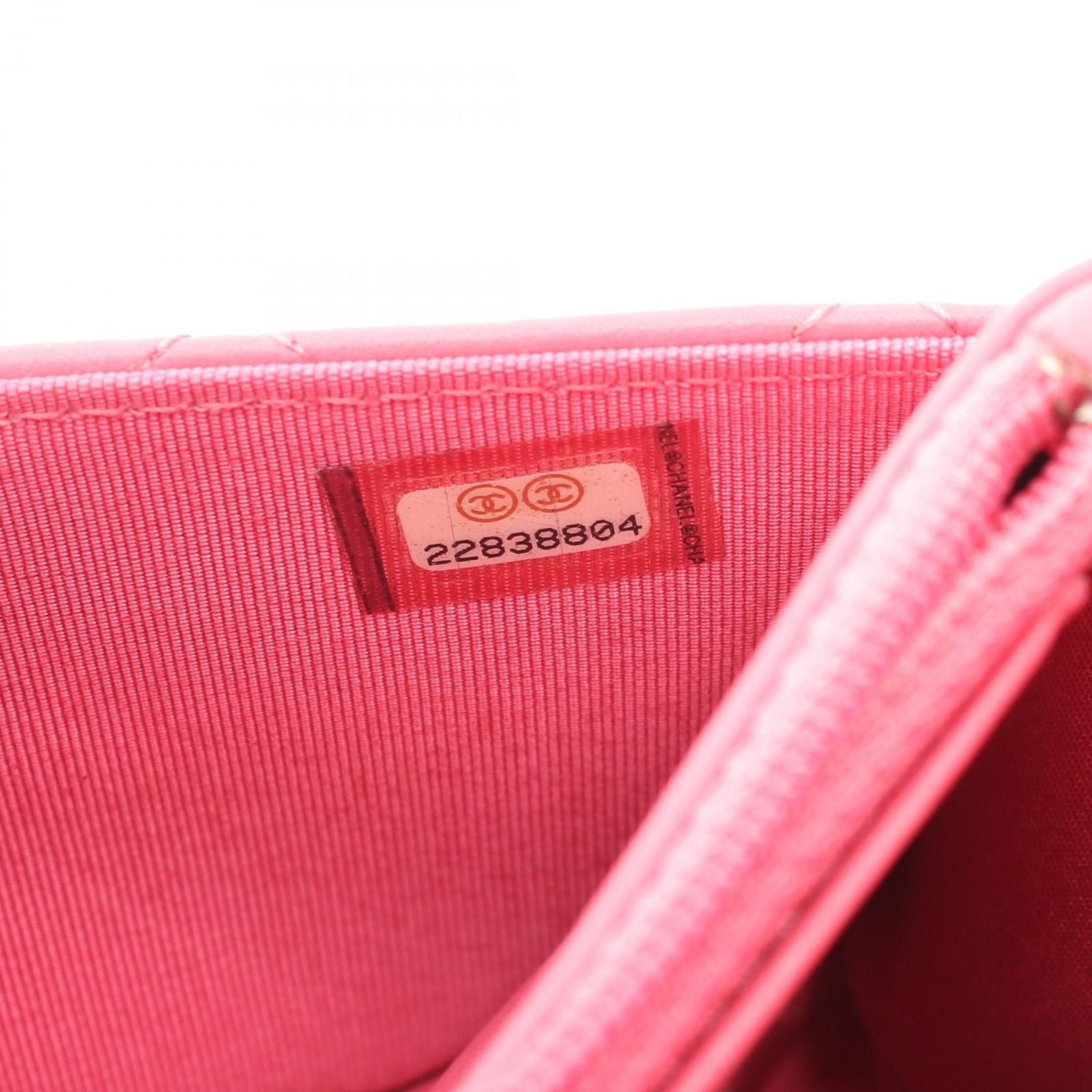Chanel Shoulder Bag Quilted Double Piece Pink Lambskin Chain Wallet — view 5