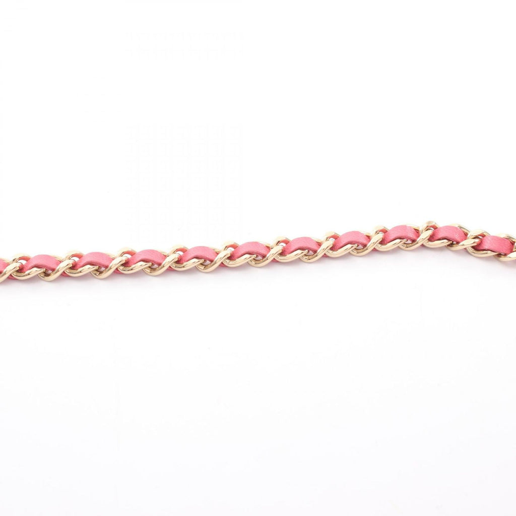 Chanel Shoulder Bag Quilted Double Piece Pink Lambskin Chain Wallet — view 6