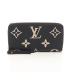 Louis Vuitton Round Wallet Zippy Bicolor Monogram Empreinte Black Beige Leather