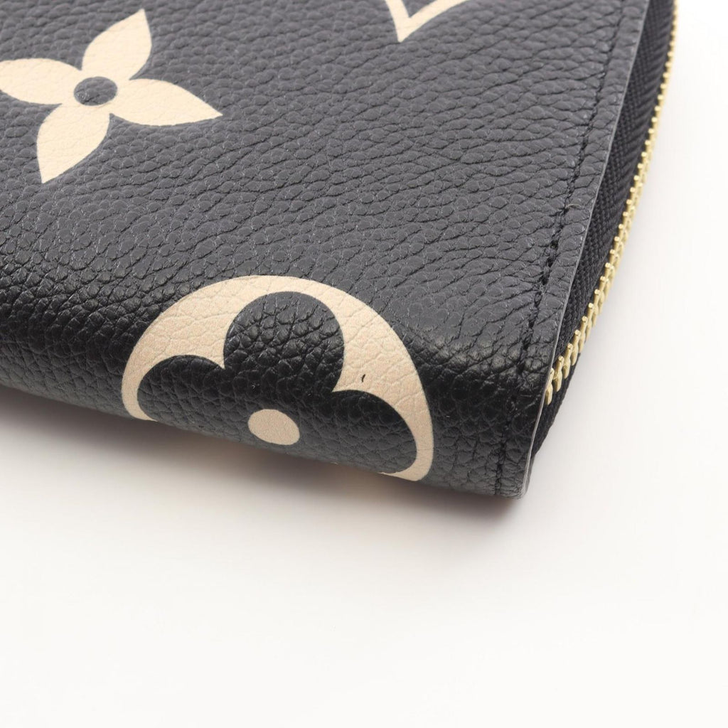 Louis Vuitton Round Wallet Zippy Bicolor Monogram Empreinte Black Beige Leather — view 6