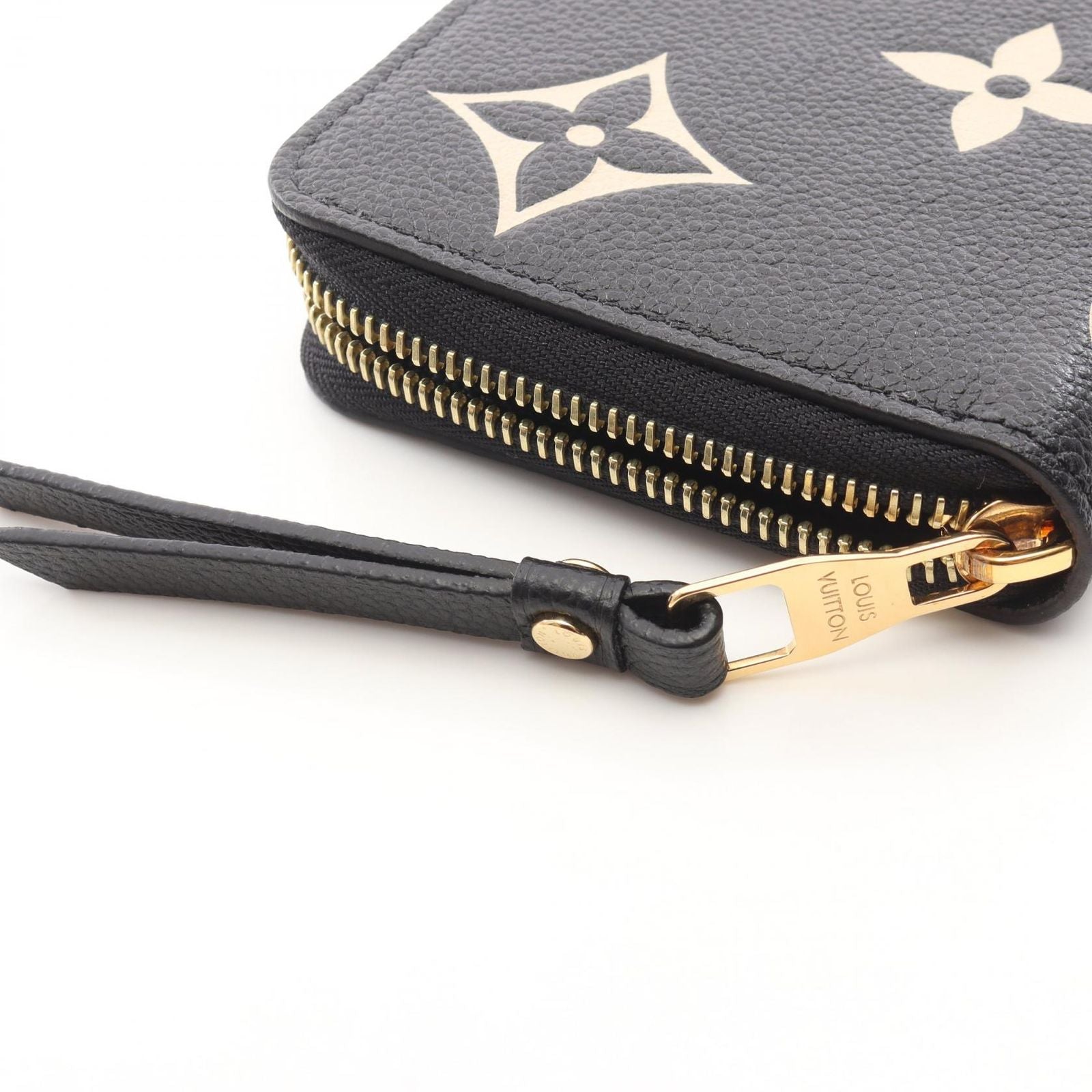 Louis Vuitton Round Wallet Zippy Bicolor Monogram Empreinte Black Beige Leather — view 7