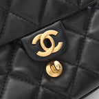 Chanel Shoulder Bag Quilted Small Flap Black Lambskin Chain — view 6