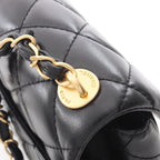 Chanel Shoulder Bag Quilted Small Flap Black Lambskin Chain — view 7