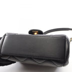 Chanel Shoulder Bag Quilted Small Flap Black Lambskin Chain — view 8
