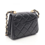 Chanel Shoulder Bag Quilted Small Flap Black Lambskin Chain — view 2