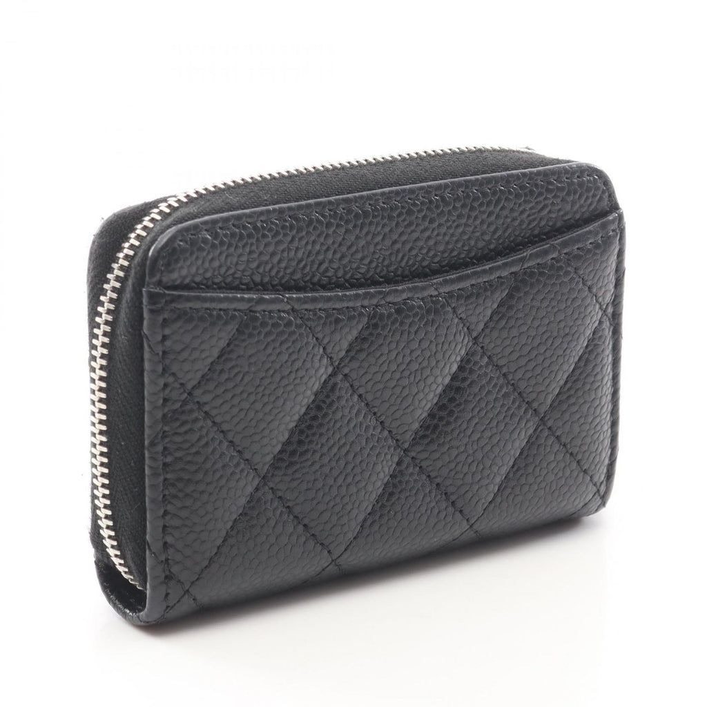 Chanel Coin Case Classic Zip Purse Quilted Black Calf — view 2