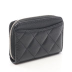 Chanel Coin Case Classic Zip Purse Quilted Black Calf — view 2