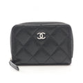 Chanel Coin Case Classic Zip Purse Quilted Black Calf